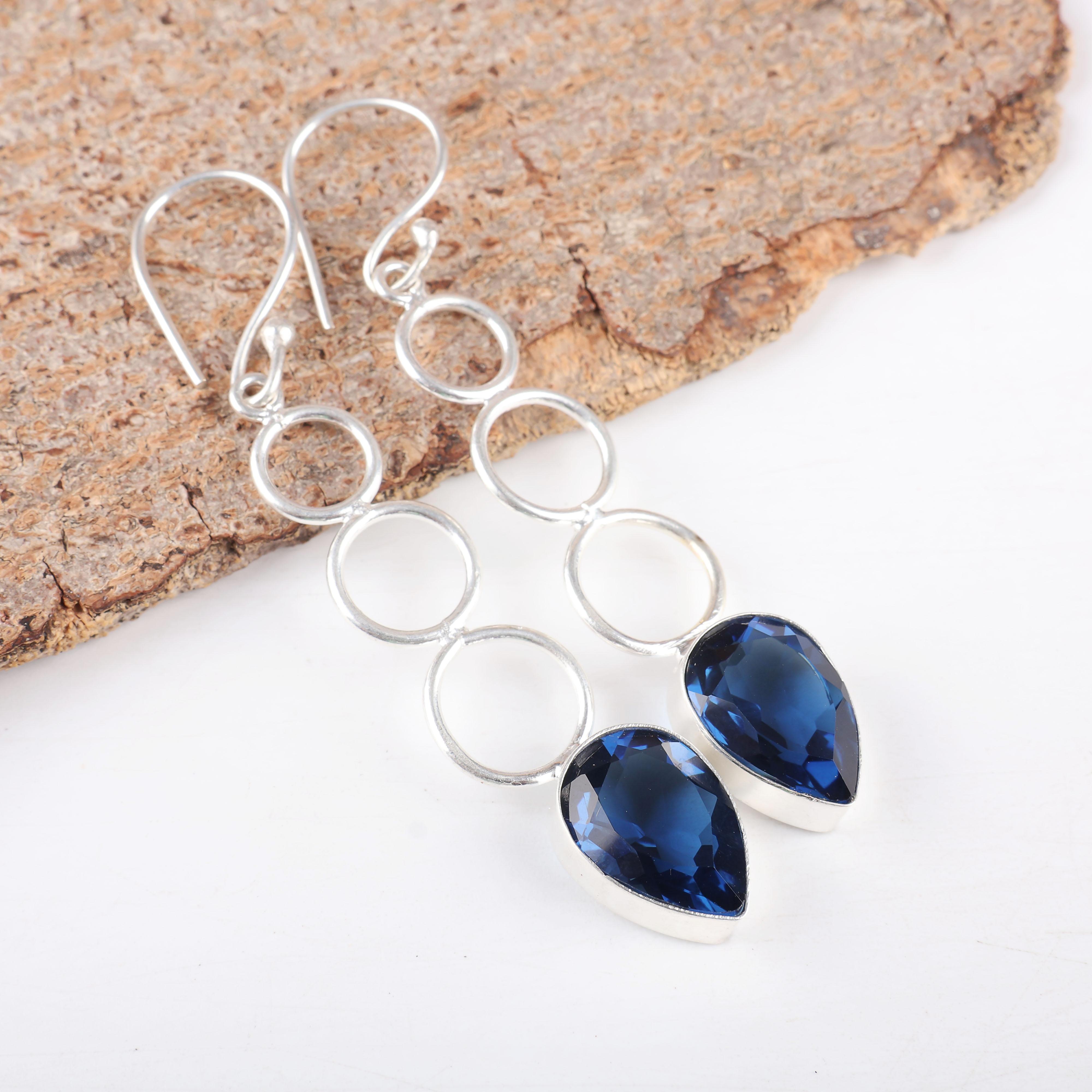 London Blue Topaz 925 Solid Sterling Silver Earrings, Handmade Gemstone Earrings Jewelry, Wonderful Earrings For Anniversary Gift 2.56 Inches синій
London Blue Topaz 925 Solid Sterling Silver Earrings, Handmade Gemstone Earrings Jewelry, Wonderful Earrings For Anniversary Gift 2.56 Inches синій