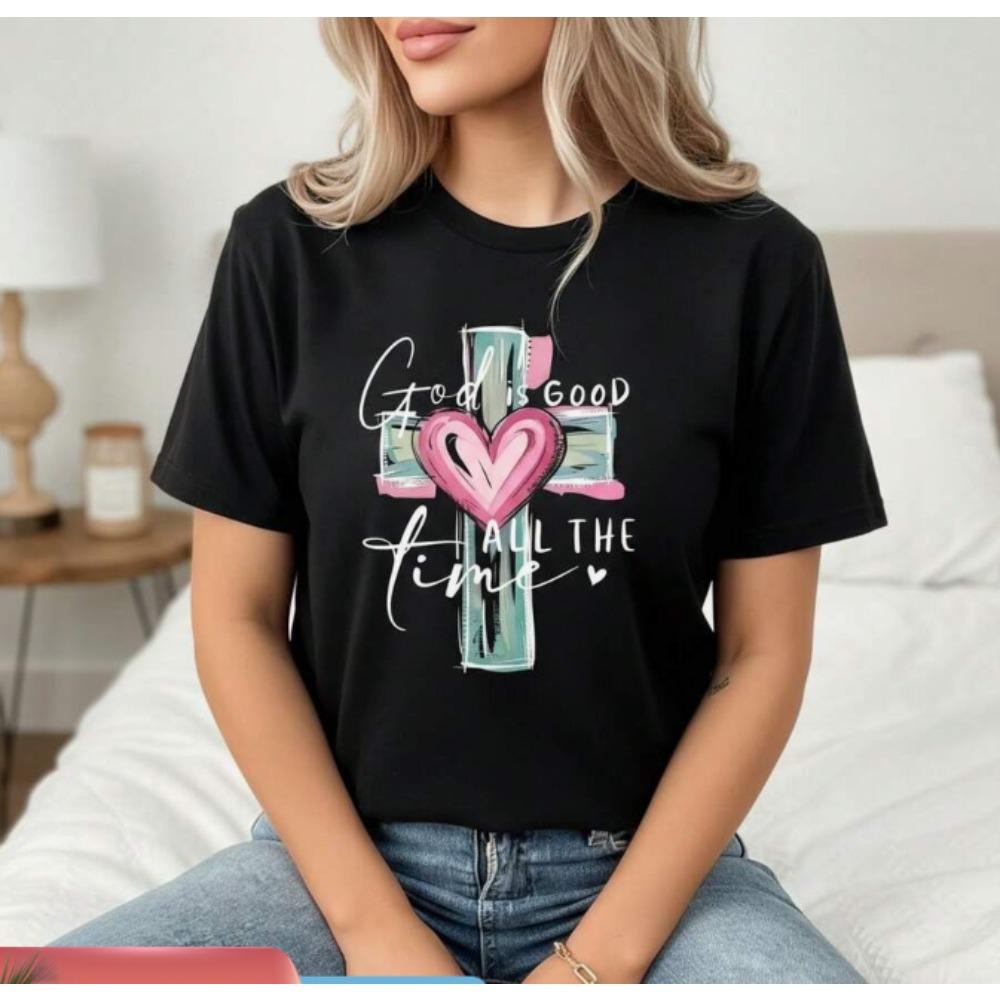 Women s Christian Graphic T-shirt God Is Good All the Time Cross Short-sleeved Tee Casual Loose Fit Top Inspired by Faith. M
Women s Christian Graphic T-shirt God Is Good All the Time Cross Short-sleeved Tee Casual Loose Fit Top Inspired by Faith. M