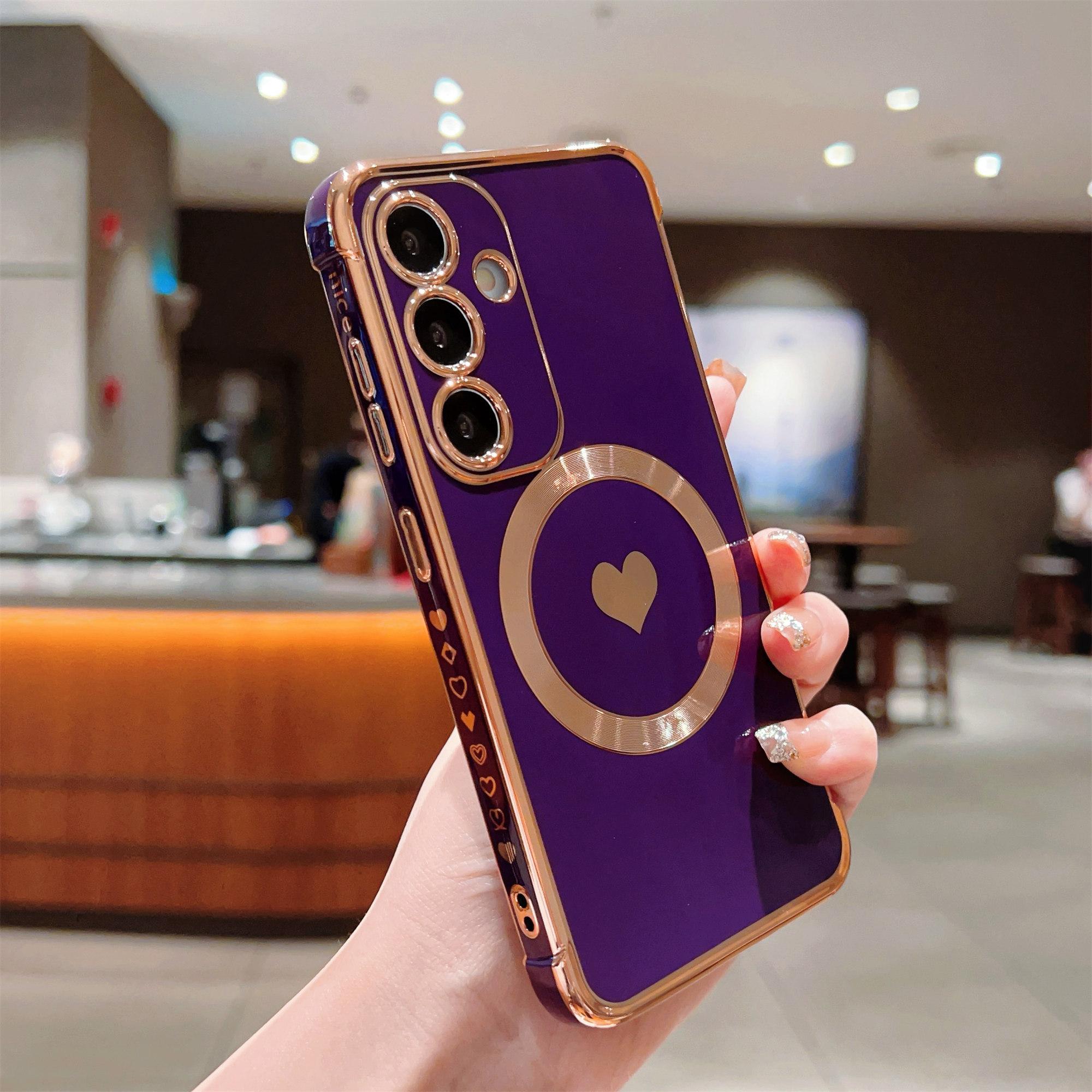 For Samsung Galaxy S23 FE Magnetic Case Soft TPU Phone Cover Side Love Heart Electroplating Edge Dark Purple
For Samsung Galaxy S23 FE Magnetic Case Soft TPU Phone Cover Side Love Heart Electroplating Edge Dark Purple