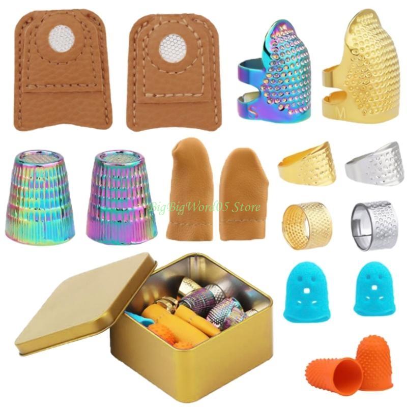 24TE Sewing Needle Set, Leather Thimble Finger Guards Metal Thimble Finger Protectors
24TE Sewing Needle Set, Leather Thimble Finger Guards Metal Thimble Finger Protectors