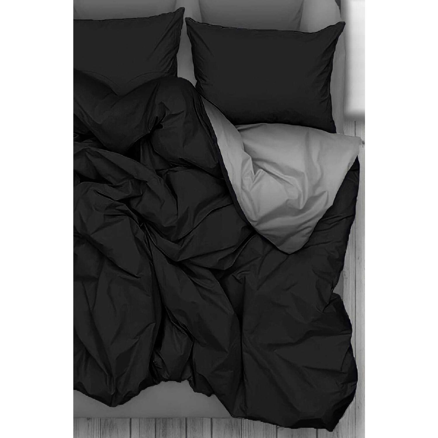 Комплект двустороннего пододеяльника с эластичными простынями чёрный