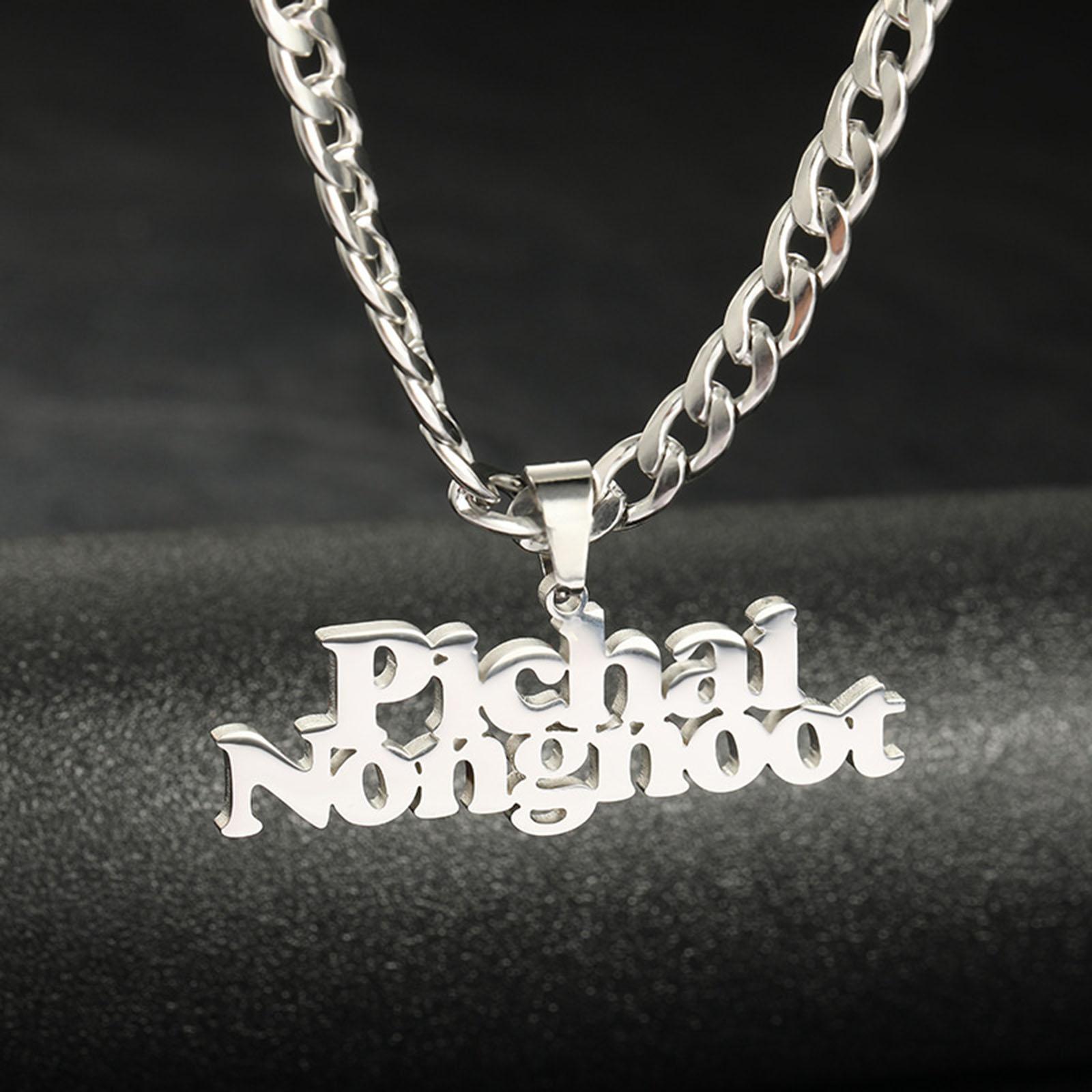 304 Stainless Steel Customized Name Necklace Personalized Custom 2 Names Letter Pendant Cuban Chain Nameplate Gift, 1 Piece 35cm
304 Stainless Steel Customized Name Necklace Personalized Custom 2 Names Letter Pendant Cuban Chain Nameplate Gift, 1 Piece 35cm
