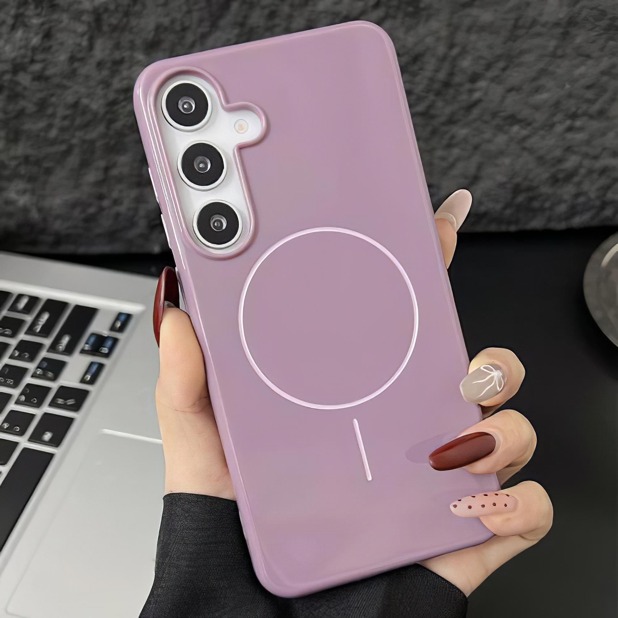 For Samsung Galaxy S25+ Case Compatible with MagSafe Glossy TPU Shockproof Phone Cover Purple
For Samsung Galaxy S25+ Case Compatible with MagSafe Glossy TPU Shockproof Phone Cover Purple