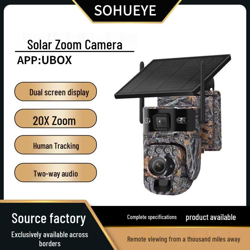 Dual-Screen Solar Camera: 20x Zoom, Wireless, Night Vision, Panoramic Monitoring Q67-15x-WiFi (Maple Camouflage)
Dual-Screen Solar Camera: 20x Zoom, Wireless, Night Vision, Panoramic Monitoring Q67-15x-WiFi (Maple Camouflage)