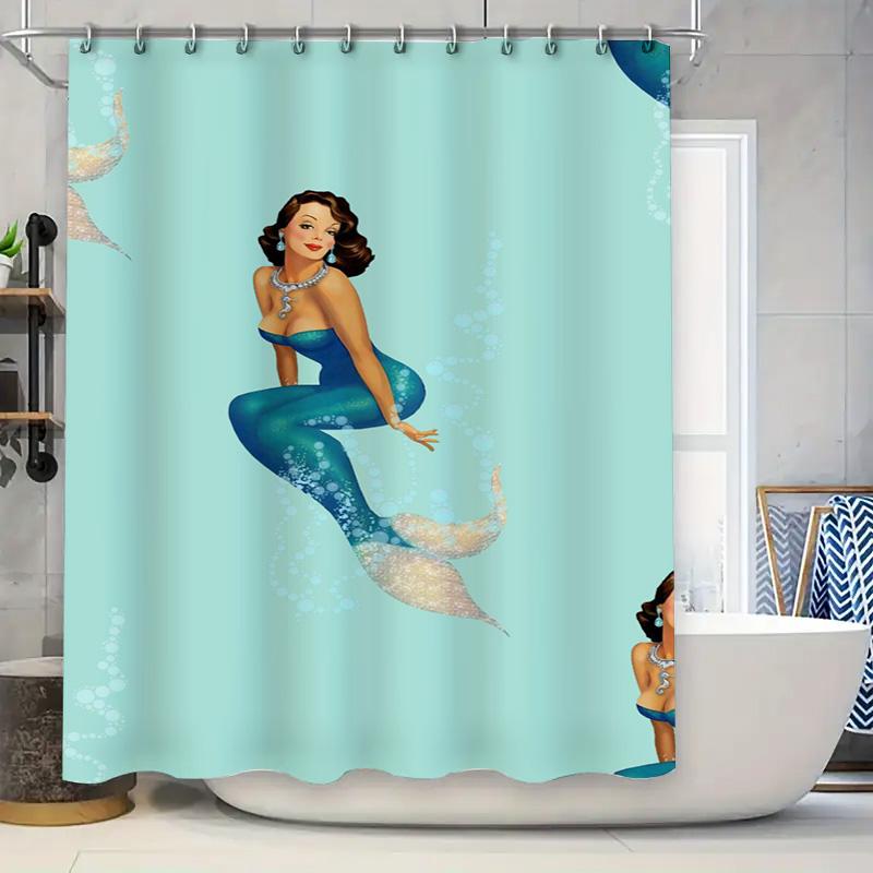 Blue Mermaid Shower Curtain With Elegant Woman Design Modern Bathroom Decor For Home Decoration W60H190(CM)-1 Pcs
Blue Mermaid Shower Curtain With Elegant Woman Design Modern Bathroom Decor For Home Decoration W60H190(CM)-1 Pcs