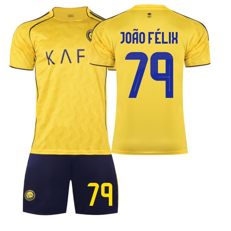 Riyadh Home Jersey: Number 10 Mané, 7 Ronaldo, 79 Félix - Short Sleeve Football Kit M
Riyadh Home Jersey: Number 10 Mané, 7 Ronaldo, 79 Félix - Short Sleeve Football Kit M