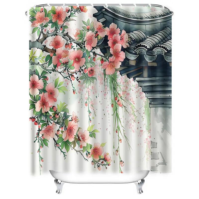 Elegant Floral Shower Curtain For Bathroom - Watercolor Cherry Blossom Design Durable And Waterproof Ideal For Home Decor W60H190(CM)-1 Pcs
Elegant Floral Shower Curtain For Bathroom - Watercolor Cherry Blossom Design Durable And Waterproof Ideal For Home Decor W60H190(CM)-1 Pcs