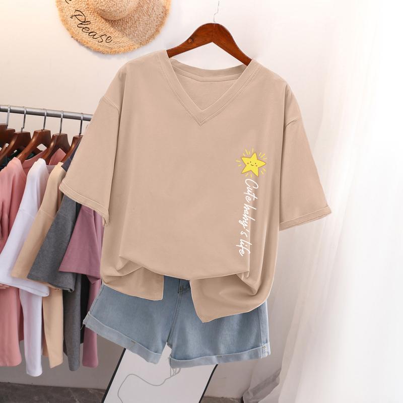 Женская футболка с коротким рукавом, большого размера, свободная и стройнящая, топ с V-образным вырезом с принтом 5XL абрикосовый
Женская футболка с коротким рукавом, большого размера, свободная и стройнящая, топ с V-образным вырезом с принтом 5XL абрикосовый