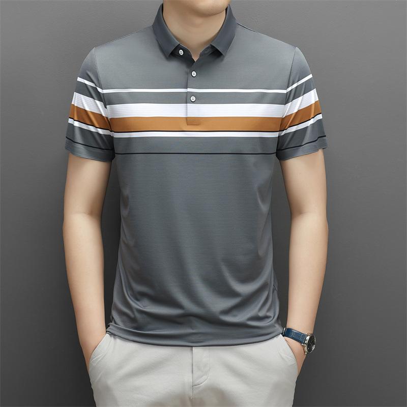 Polo Shirt Men s T-shirt Young and Middle-Aged Summer New Striped Short-Sleeved Lapel Casual Fashion Trend
Polo Shirt Men s T-shirt Young and Middle-Aged Summer New Striped Short-Sleeved Lapel Casual Fashion Trend