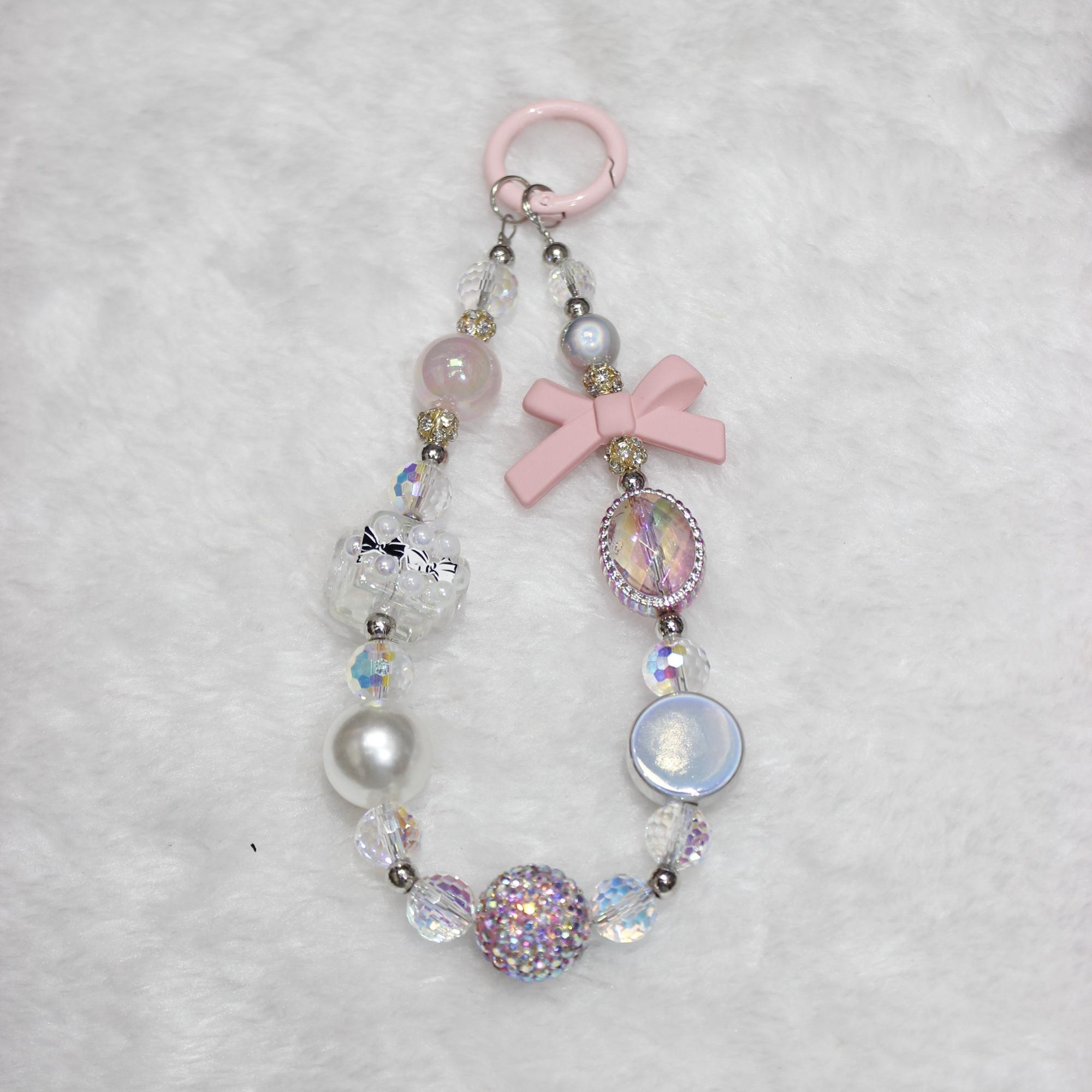 Cell Phone Lanyard 26cm Bow Charm Beads Phone Chain Wrist Strap Pink
Cell Phone Lanyard 26cm Bow Charm Beads Phone Chain Wrist Strap Pink