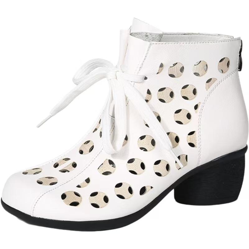 Women s Leather Hollow Out Block Heel Cool Boots Spring Summer New Round Toe Soft Sole Breathable Zippers Cave Ankle Boots 36 білий
Women s Leather Hollow Out Block Heel Cool Boots Spring Summer New Round Toe Soft Sole Breathable Zippers Cave Ankle Boots 36 білий
