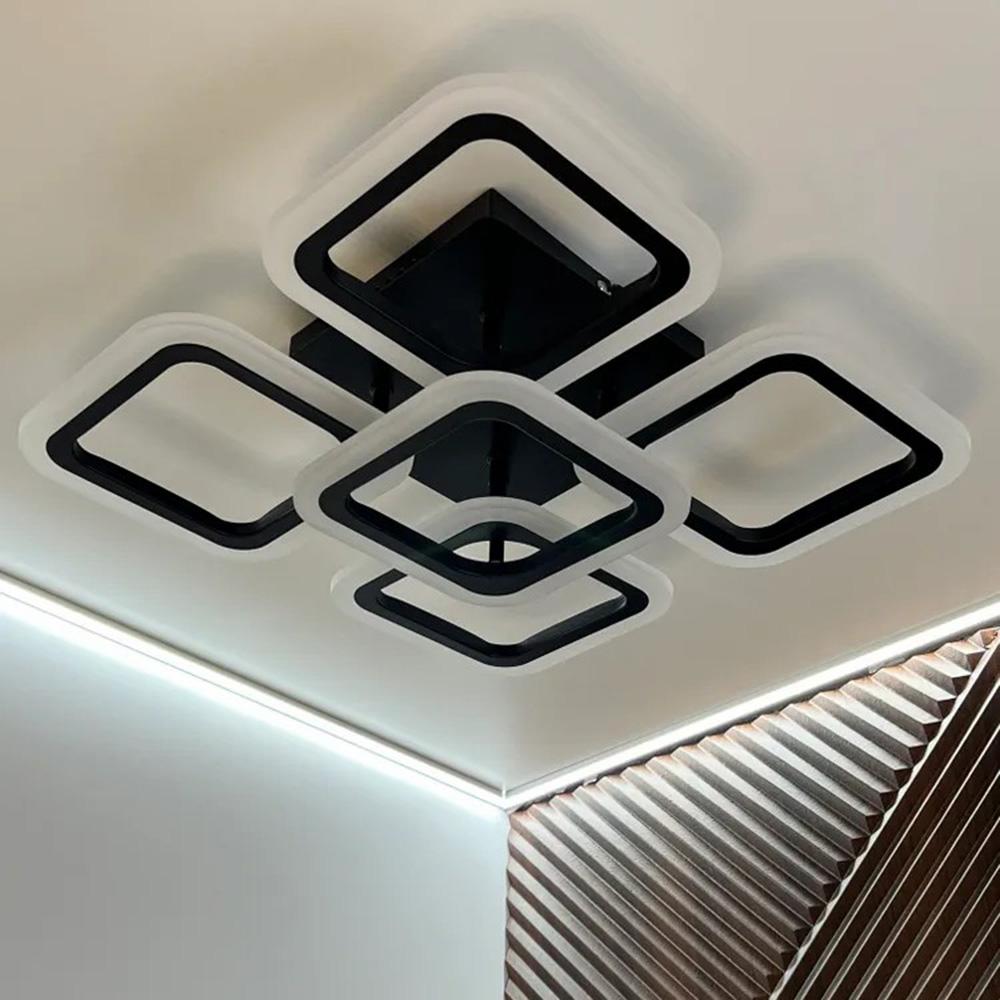 Modern Square LED Ceiling Light Dimmable Flush Mount Fixture for Living Room Dining Room with Remote Black
Modern Square LED Ceiling Light Dimmable Flush Mount Fixture for Living Room Dining Room with Remote Black