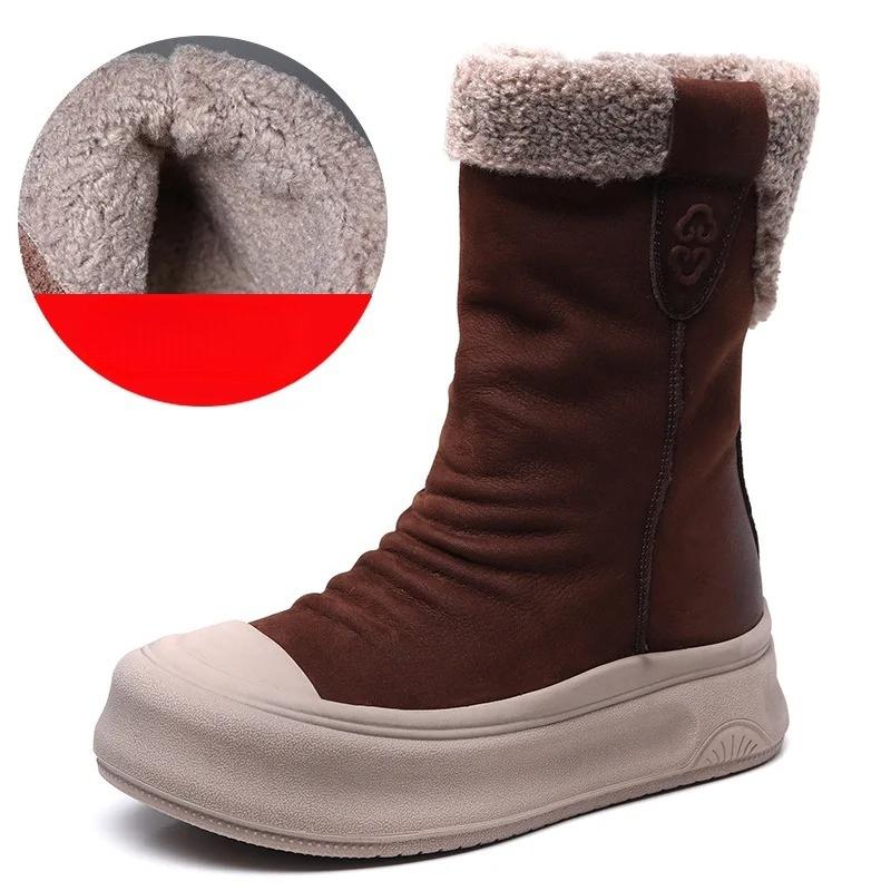 Johnature Genuine Leather Warm Plush Mid-calf Boots Casual Thick Soled Side Zipper Women s Boots 40 кавовий
Johnature Genuine Leather Warm Plush Mid-calf Boots Casual Thick Soled Side Zipper Women s Boots 40 кавовий