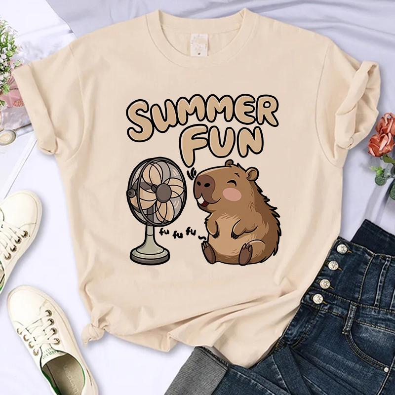 Women Unisex Short Sleeve Summer Tshirt Kawaii Capybara Printed T Shirt Casual Korean Style Tshirt Funny Cartoon Tees Tops Clothes 4XL
Women Unisex Short Sleeve Summer Tshirt Kawaii Capybara Printed T Shirt Casual Korean Style Tshirt Funny Cartoon Tees Tops Clothes 4XL