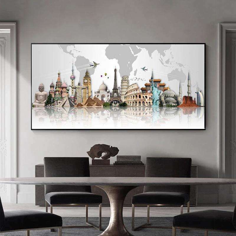 Знаменитые здания, туристические достопримечательности мира, карта, холст, живопись, постеры и принты, настенная художественная картина для декора гостиной, Куадрос 21*30cm
Знаменитые здания, туристические достопримечательности мира, карта, холст, живопись, постеры и принты, настенная художественная картина для декора гостиной, Куадрос 21*30cm