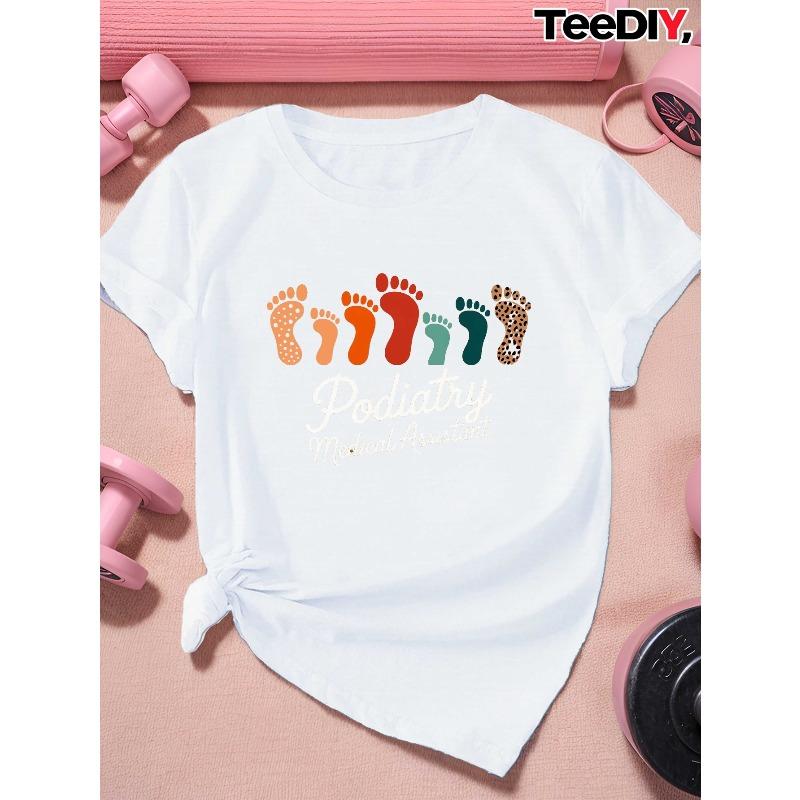 Women s Plus Size Podiatry Assistant T-Shirt - Short Sleeve Round Neck Footprint & Multicolor Footprints (Green/Yellow/Beige/Pink) S белый
Women s Plus Size Podiatry Assistant T-Shirt - Short Sleeve Round Neck Footprint & Multicolor Footprints (Green/Yellow/Beige/Pink) S белый