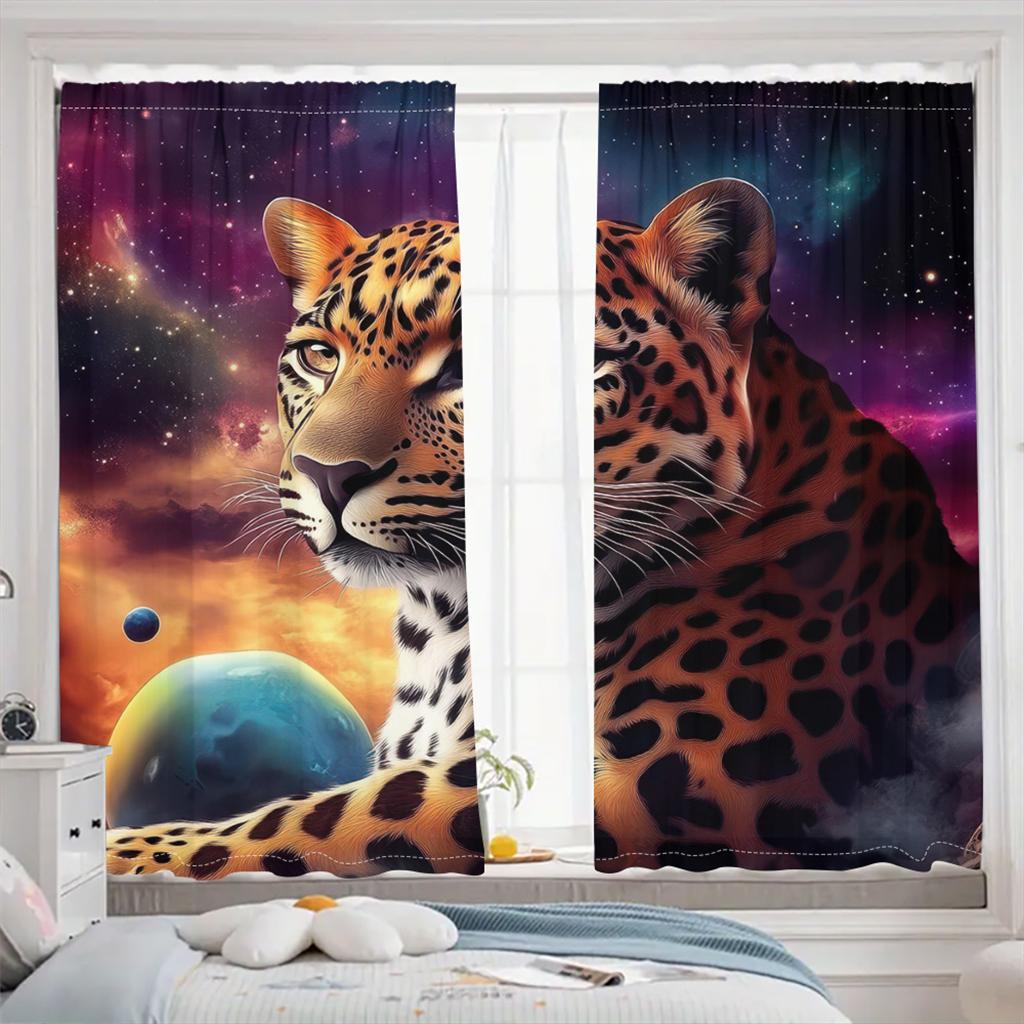 3D starry leopard animal curtains colorful background fashion shading bedroom living room window decoration curtains 2 pcs 50W130H(CM)X2PCS&Rod Pocket
3D starry leopard animal curtains colorful background fashion shading bedroom living room window decoration curtains 2 pcs 50W130H(CM)X2PCS&Rod Pocket