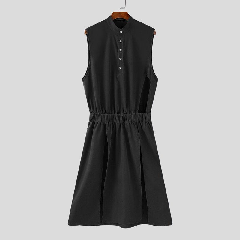 INCERUN Мужские топы-майки с воротником-стойкой, пуговицами, без рукавов, эластичным поясом, боковыми вырезами и разрезами 2XL чёрный
INCERUN Мужские топы-майки с воротником-стойкой, пуговицами, без рукавов, эластичным поясом, боковыми вырезами и разрезами 2XL чёрный