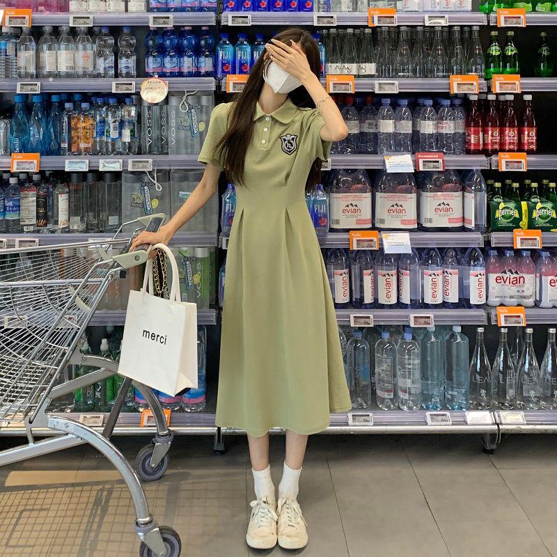 Polo collar dress girls summer new middle school high school students college style waist casual long skirt 2XL зелений
Polo collar dress girls summer new middle school high school students college style waist casual long skirt 2XL зелений