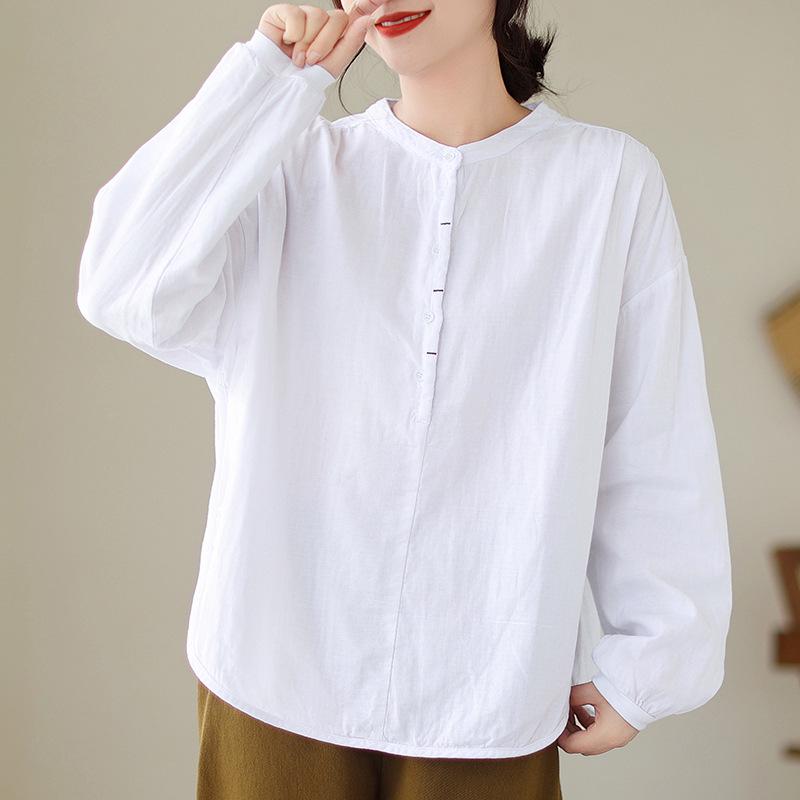 Spring 3052 Plus Size Cotton Linen Double Layer Crinkle Pullover Shirt for Women Large білий
Spring 3052 Plus Size Cotton Linen Double Layer Crinkle Pullover Shirt for Women Large білий