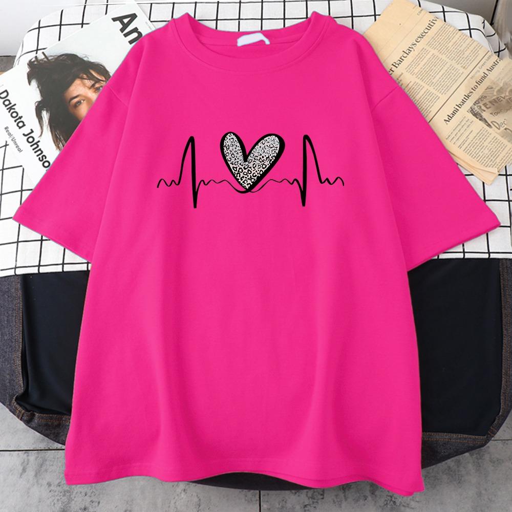 Fluctuating Leopard Heart Electrocardiogram T-Shirt Women Summer Soft Clothing Fashion Short Sleeve Plus Size Tshirts M
Fluctuating Leopard Heart Electrocardiogram T-Shirt Women Summer Soft Clothing Fashion Short Sleeve Plus Size Tshirts M