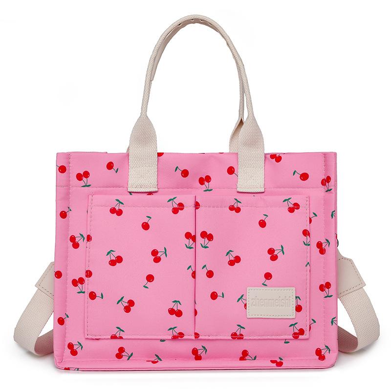 Fruit cherry printed large-capacity multi-pocket handbag tote bag women shoulder bag
Fruit cherry printed large-capacity multi-pocket handbag tote bag women shoulder bag