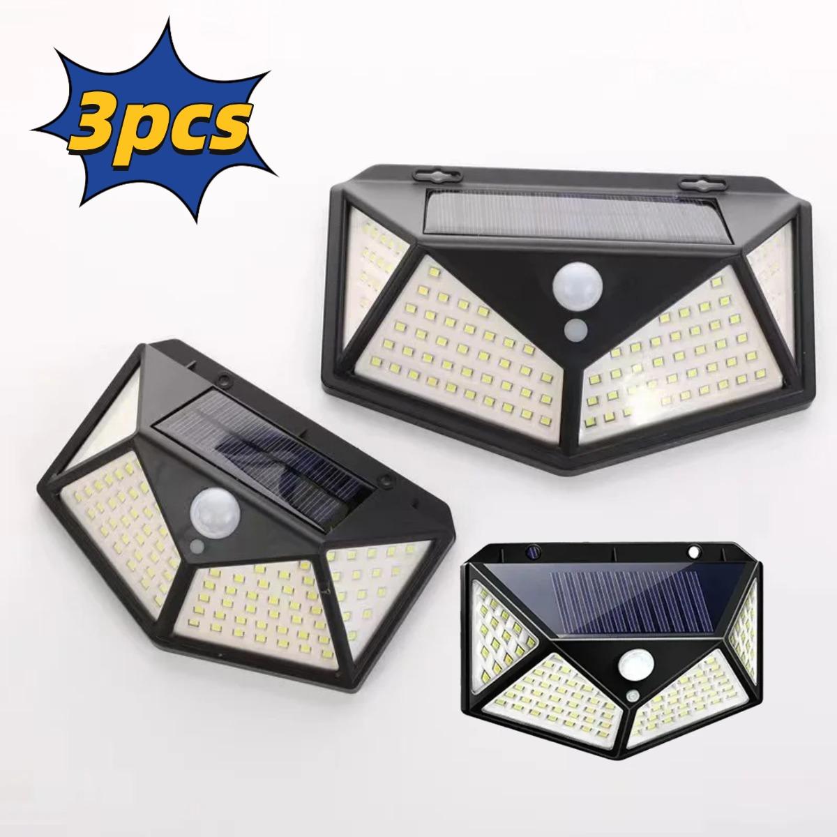 Наружный 100 светодиодный солнечный свет, датчик движения, водонепроницаемый солнечный свет, украшение сада, уличные фонари, фонарь на солнечной энергии, настенный светильник 3PCS чёрный
Наружный 100 светодиодный солнечный свет, датчик движения, водонепроницаемый солнечный свет, украшение сада, уличные фонари, фонарь на солнечной энергии, настенный светильник 3PCS чёрный