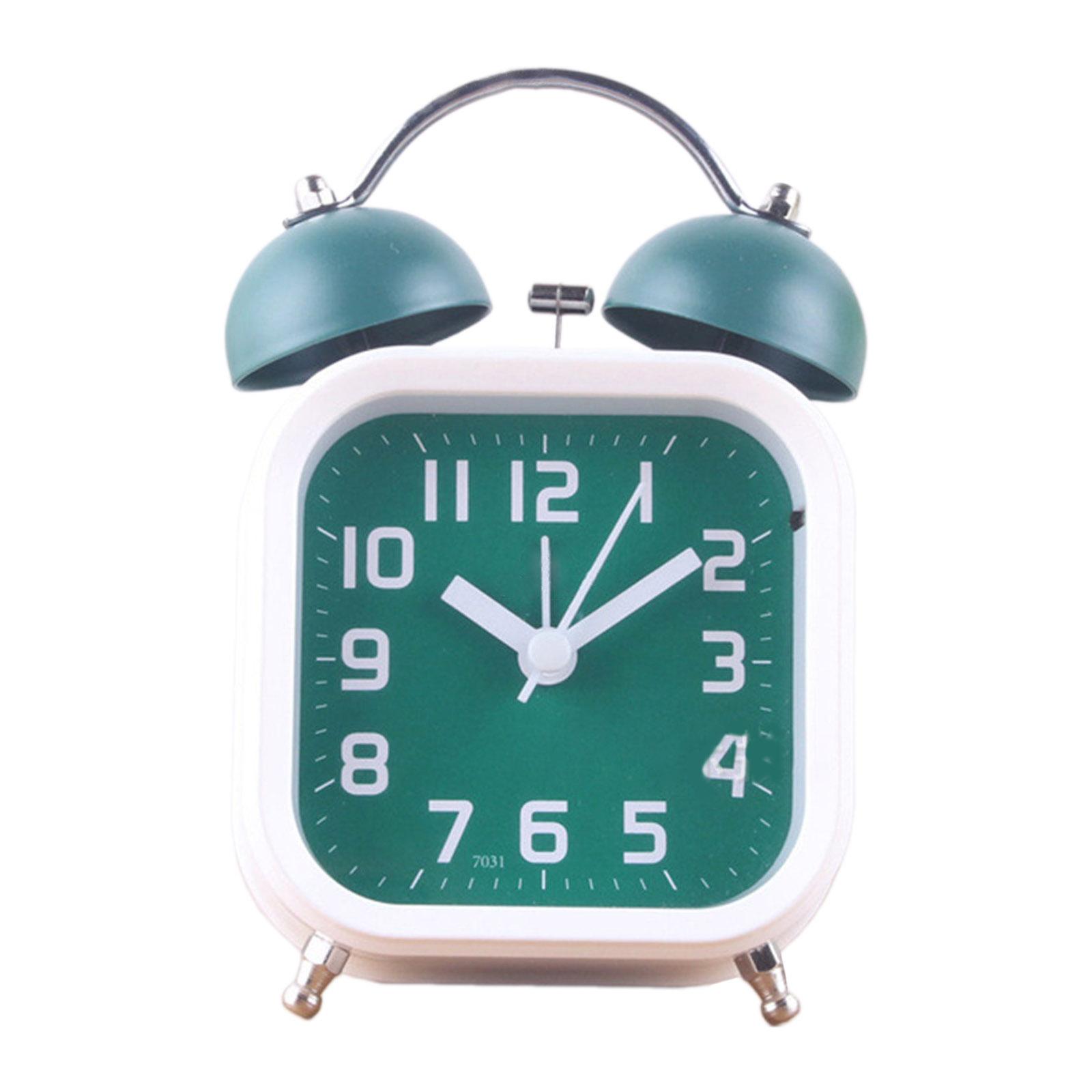 3-дюймовый будильник на батарейках, громкий звонок, механический будильник со стереоскопическим циферблатом, ночник, не тикающий