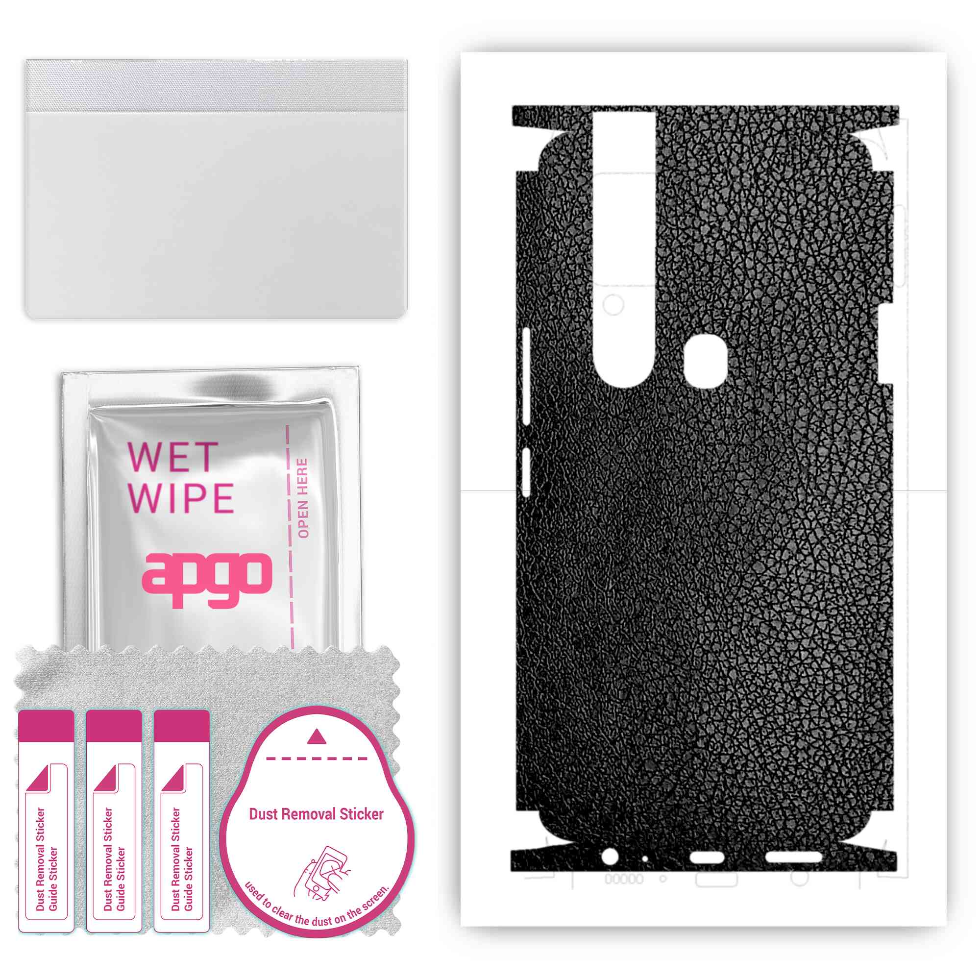 Apgo Protective Skin Sticker for the back+sides compatible with Tecno Camon 15 Pro, Full Wrap Film, Foil, Vinyl - Pattern Black Leather
Apgo Protective Skin Sticker for the back+sides compatible with Tecno Camon 15 Pro, Full Wrap Film, Foil, Vinyl - Pattern Black Leather