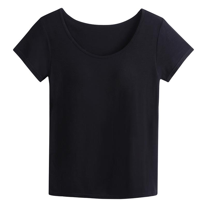 Женская приталенная хлопковая футболка со встроенным бюстгальтером и нагрудными вкладышами - Повседневный топ с коротким рукавом для йоги Double Extra Large чёрный
Женская приталенная хлопковая футболка со встроенным бюстгальтером и нагрудными вкладышами - Повседневный топ с коротким рукавом для йоги Double Extra Large чёрный