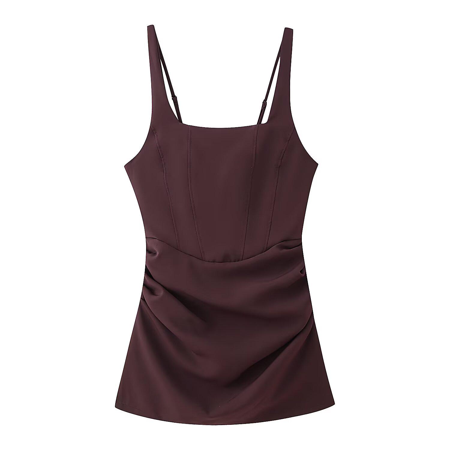 European & American Women s Fashion Slimming Three-Color Camisole Dress L кавовий
European & American Women s Fashion Slimming Three-Color Camisole Dress L кавовий