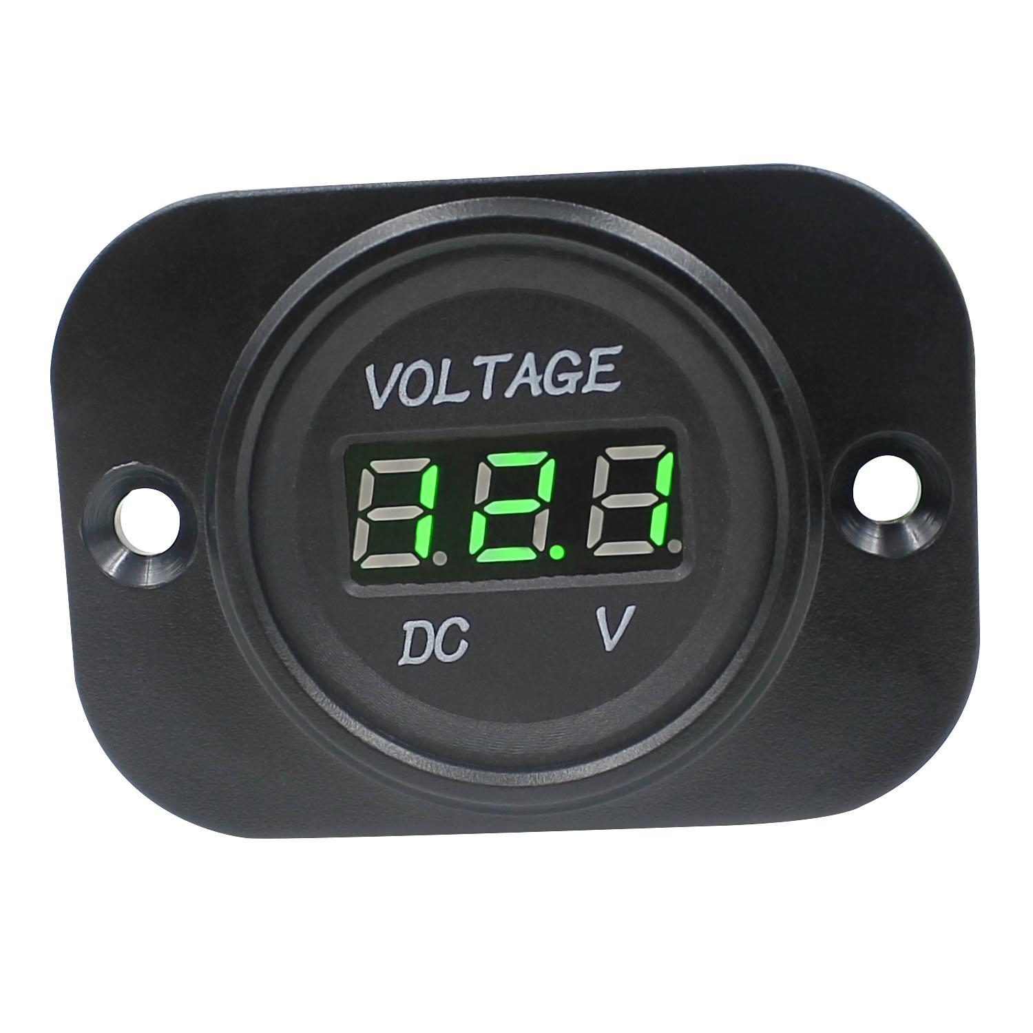 Вольтметр для мотоциклів і автомобілів, подвійна світлодіодна панель постійного струму, цифровий амперметр, ампервольтметр 6*4.3*2.4cm зелений
Вольтметр для мотоциклів і автомобілів, подвійна світлодіодна панель постійного струму, цифровий амперметр, ампервольтметр 6*4.3*2.4cm зелений