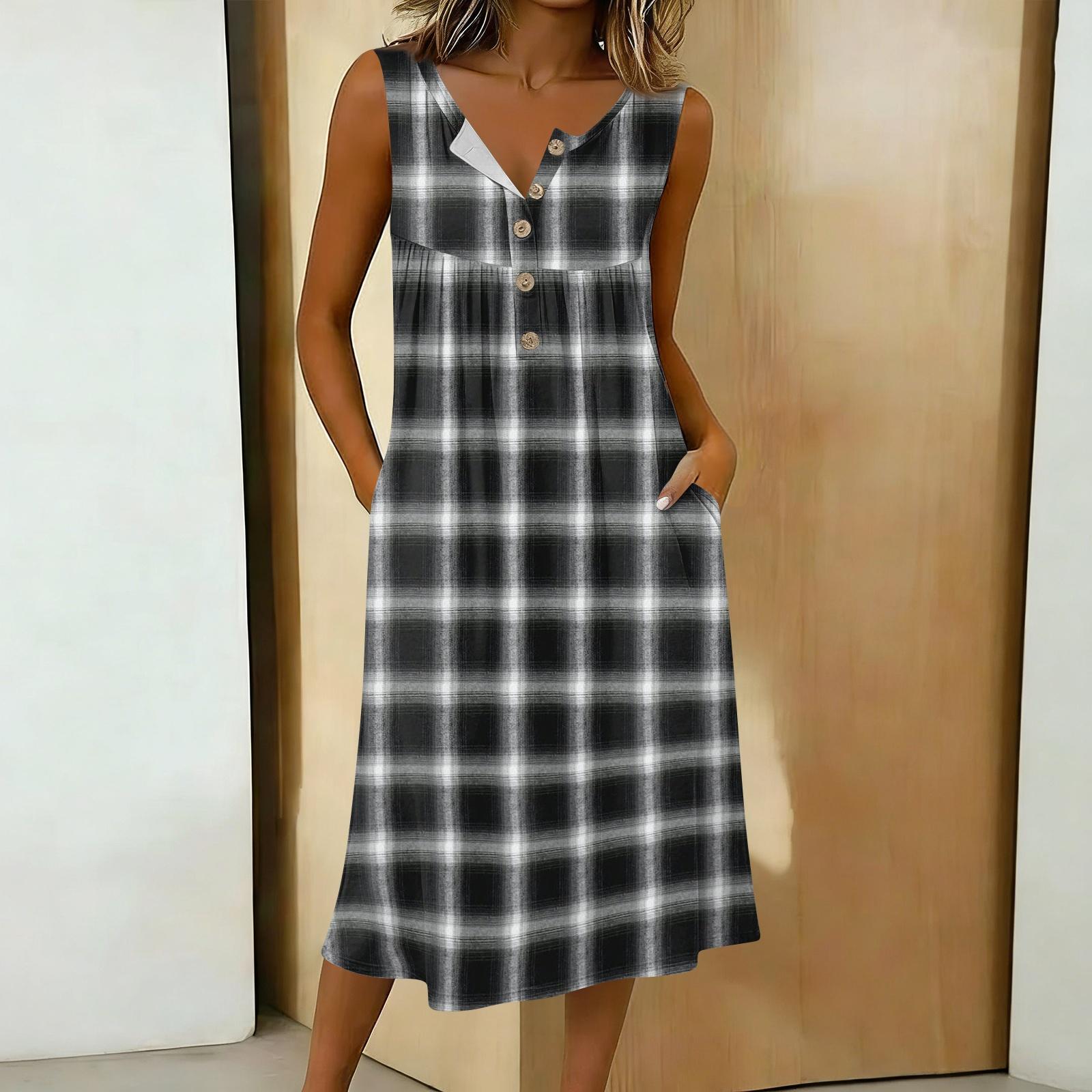 Button Down Dress for Women Sleeveless A Line Midi Dress with Pockets Midi Dresses for Women Casual Plaid Midi Dress S
Button Down Dress for Women Sleeveless A Line Midi Dress with Pockets Midi Dresses for Women Casual Plaid Midi Dress S
