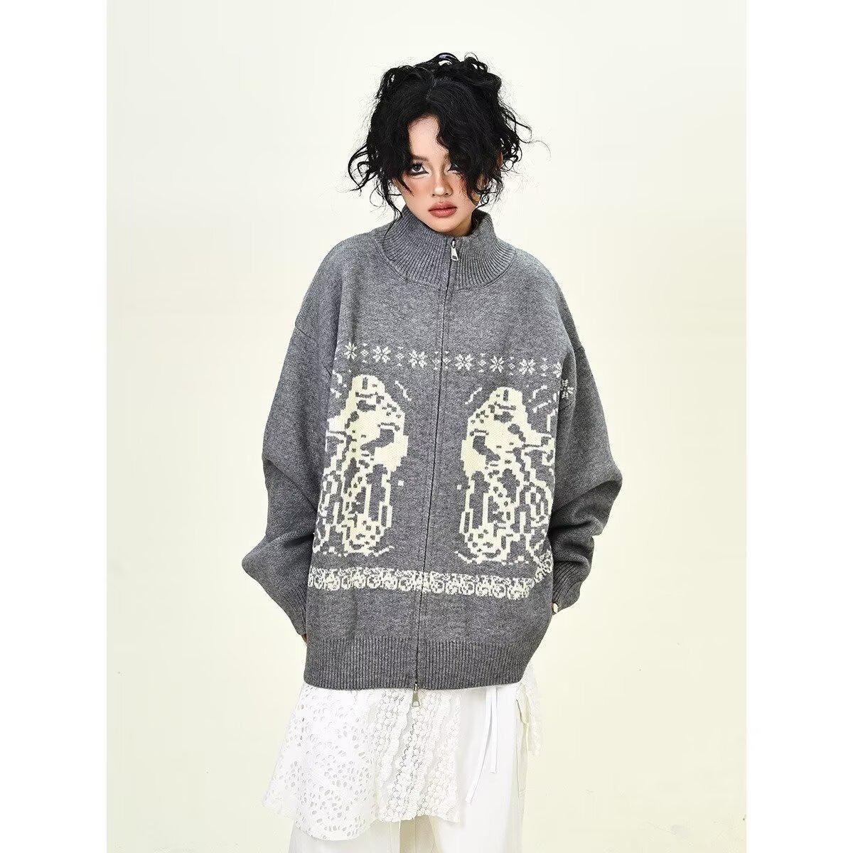 Unisex Retro Zipper Sweater: Autumn/Winter Relaxed Street-Style Knitwear L сірий колір
Unisex Retro Zipper Sweater: Autumn/Winter Relaxed Street-Style Knitwear L сірий колір