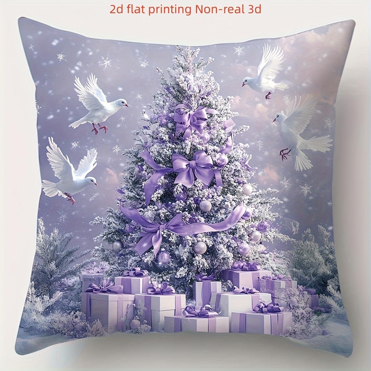 Purple Christmas Pillowcases: Santa, Tree, Deer, Snowman with 2D Flat Printing! Sofa cushion cover New Year home room decoration 16x16Inch
Purple Christmas Pillowcases: Santa, Tree, Deer, Snowman with 2D Flat Printing! Sofa cushion cover New Year home room decoration 16x16Inch