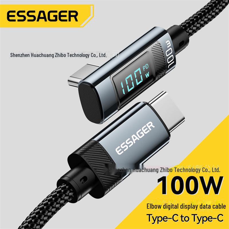 ESSAGER Haochen Series C-C100W Fast Charging Elbow Data Cable with Digital Display (PD100W) Light Gray Cable
ESSAGER Haochen Series C-C100W Fast Charging Elbow Data Cable with Digital Display (PD100W) Light Gray Cable
