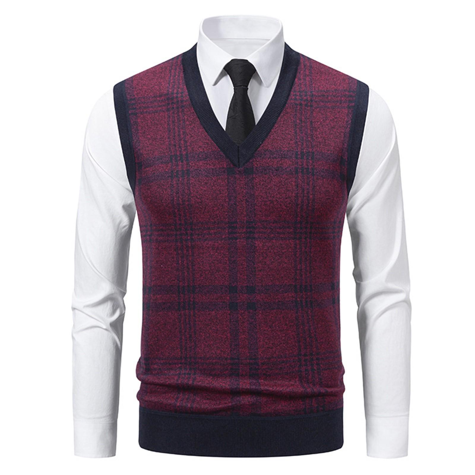 Men s Winter Fleece-Lined Plaid Vest, Pullover, Loose-Fitting Men s Sleeveless Sweater Vest XXL винный
Men s Winter Fleece-Lined Plaid Vest, Pullover, Loose-Fitting Men s Sleeveless Sweater Vest XXL винный