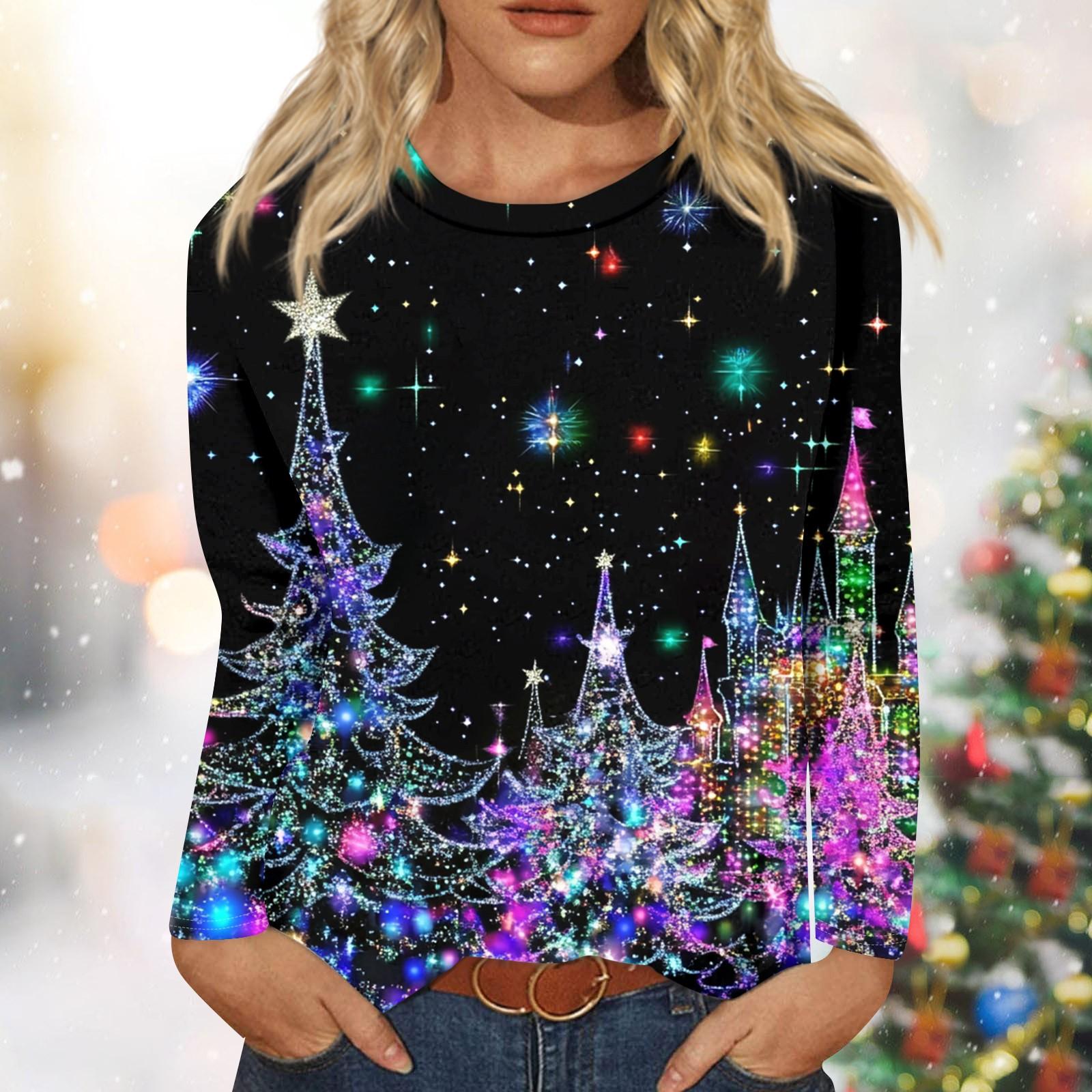 Рубашки с длинным рукавом для женщин Милые принты Графические футболки Блузки Нарядные повседневные блузки Плиссированные туники с круглым вырезом Топы Рождество M
Рубашки с длинным рукавом для женщин Милые принты Графические футболки Блузки Нарядные повседневные блузки Плиссированные туники с круглым вырезом Топы Рождество M