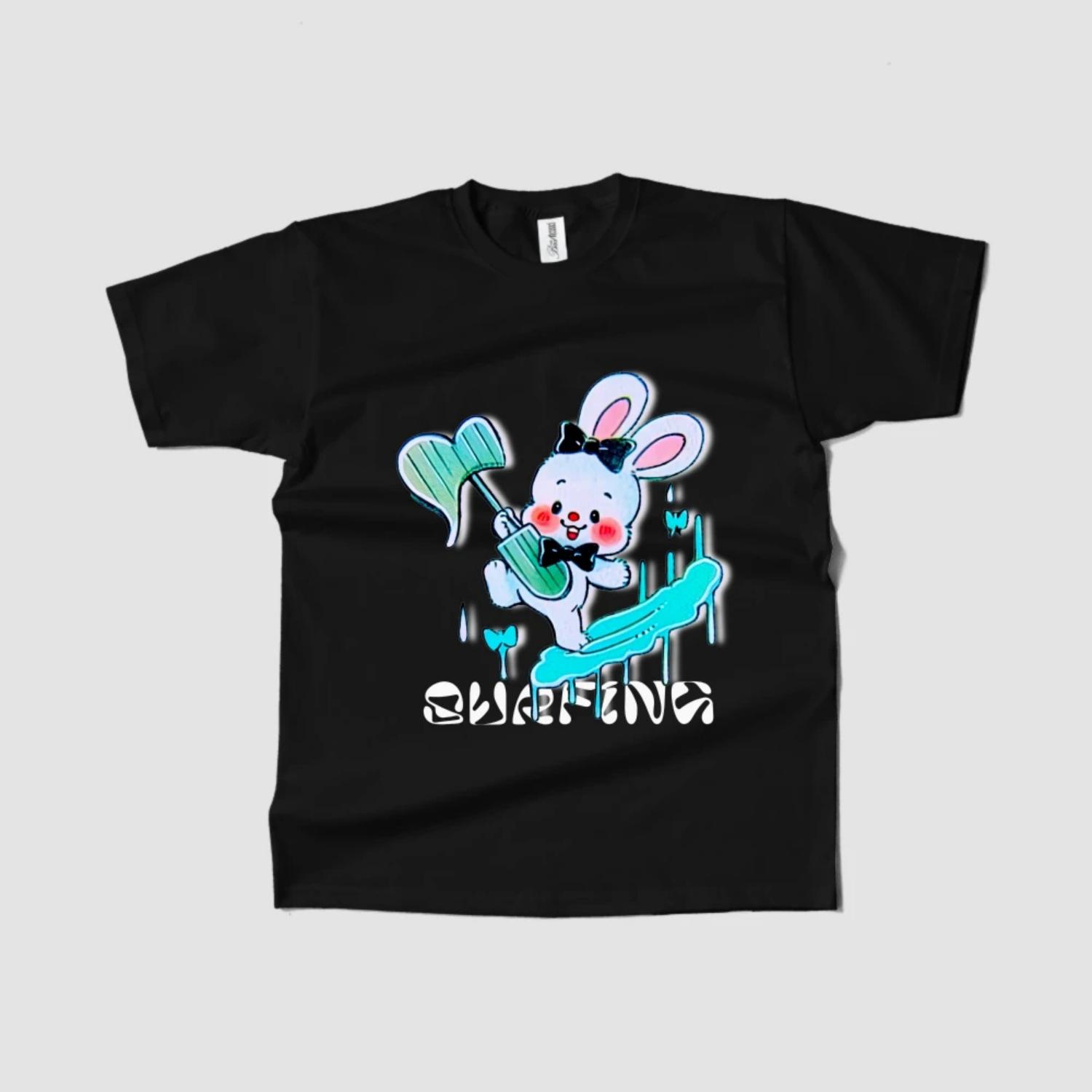 Women s T-Shirt Short Sleeve Round Neck Summer Graphic Tee Trendy Bunny Surfing Design Fast Ship S чёрный
Women s T-Shirt Short Sleeve Round Neck Summer Graphic Tee Trendy Bunny Surfing Design Fast Ship S чёрный
