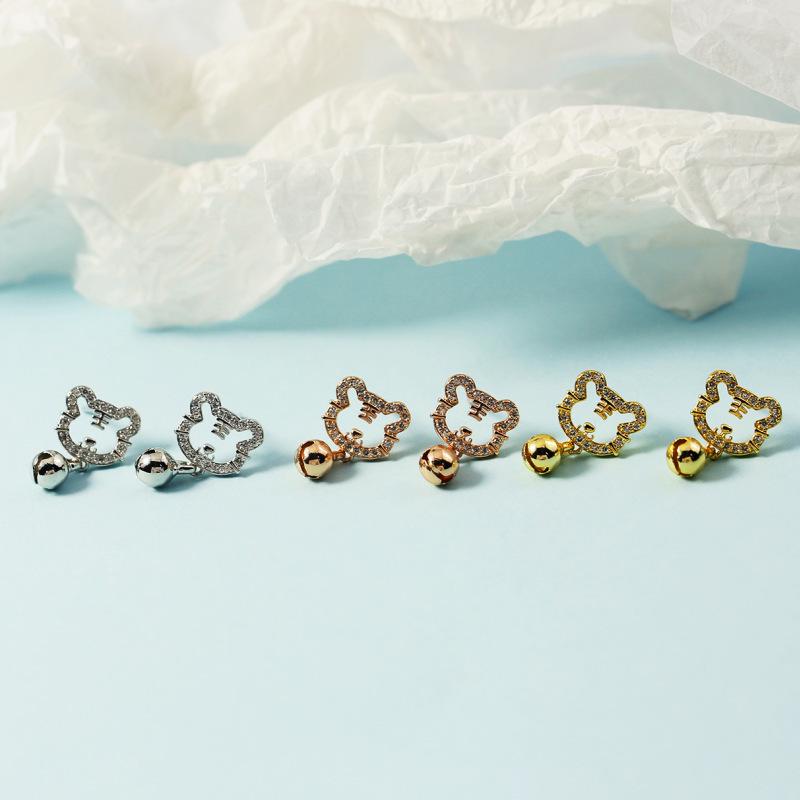 High-End Rhinestone Zodiac Tiger Earrings: Trendy Japanese-Korean Style with Fresh Hollow Tiger Design and Small Bell Charm. Gold Bell Tiger Earrings
High-End Rhinestone Zodiac Tiger Earrings: Trendy Japanese-Korean Style with Fresh Hollow Tiger Design and Small Bell Charm. Gold Bell Tiger Earrings