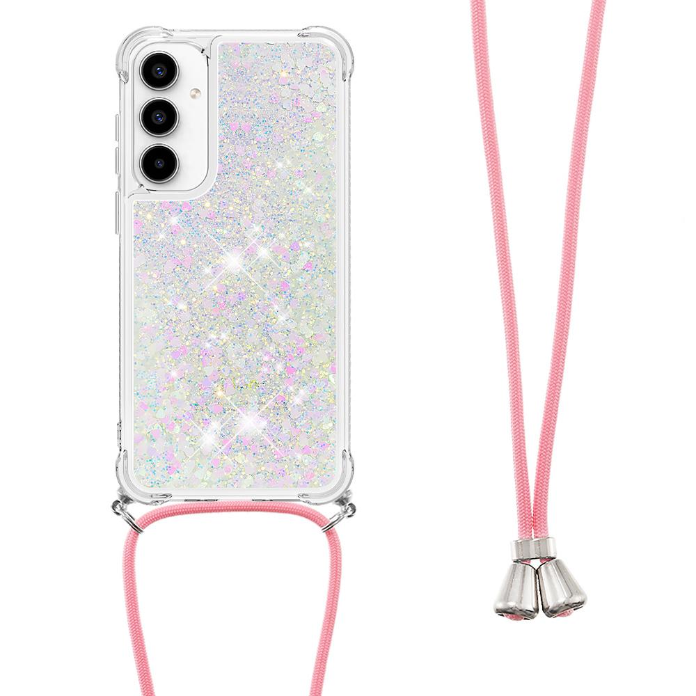 For Samsung Galaxy A55 5G TPU Case Quicksand Design Phone Cover with Lanyard Laser/Hearts
For Samsung Galaxy A55 5G TPU Case Quicksand Design Phone Cover with Lanyard Laser/Hearts
