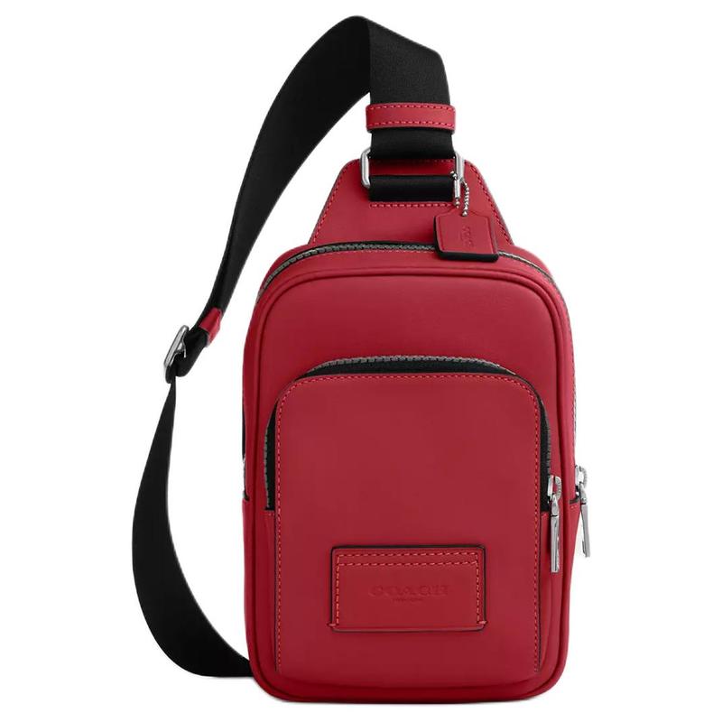 COACH RACER 13 zipper closure calfskin chest bag mini men s silver with real red срібний
COACH RACER 13 zipper closure calfskin chest bag mini men s silver with real red срібний