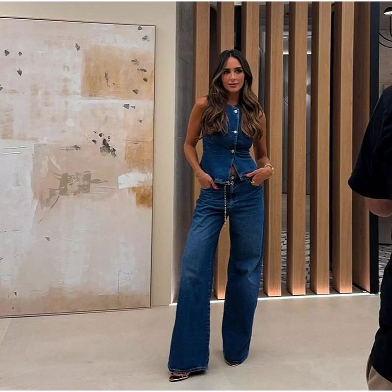 Sleeveless Vest Wide Leg Suit Sleeveless Vest Wide Leg Pants Denim Suit Blue vest + Denim Suit XL
Sleeveless Vest Wide Leg Suit Sleeveless Vest Wide Leg Pants Denim Suit Blue vest + Denim Suit XL