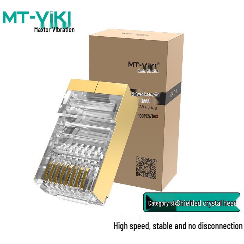 MT-viki Cat6 RJ45 Gold-Plated Network Plugs (100-Pack)
MT-viki Cat6 RJ45 Gold-Plated Network Plugs (100-Pack)