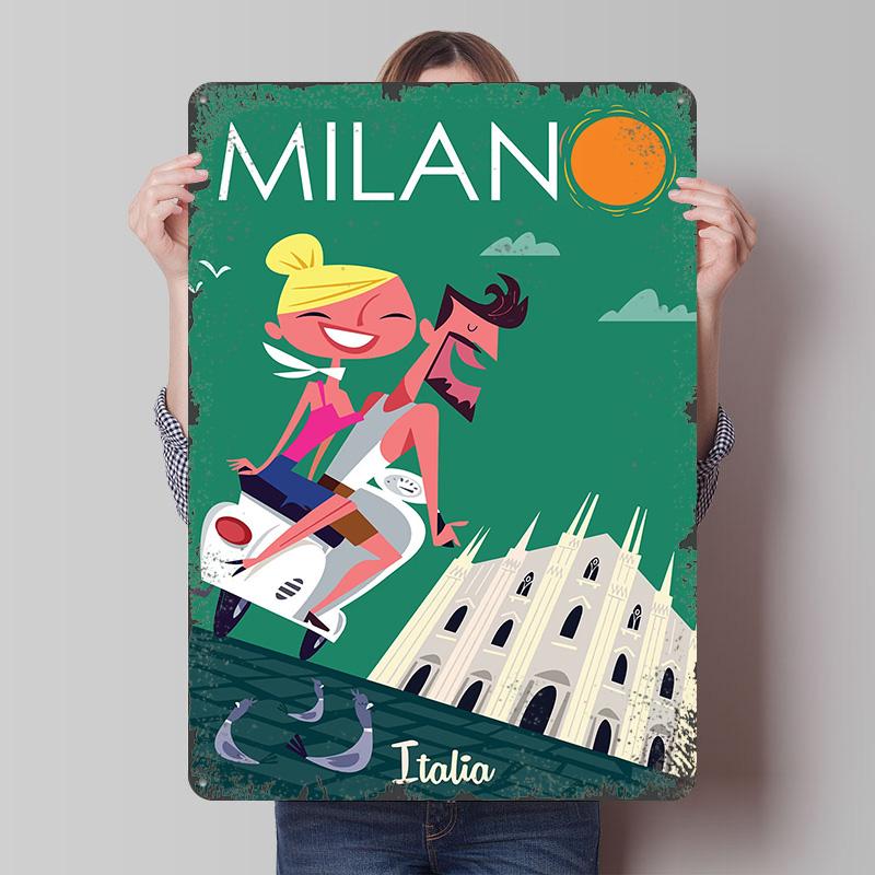 Milan Italy Travel Metal Poster Customized Wall Art Retro Vintage Tinplate Signs for Luxury Home Decor Items Office Decoration 7.9x11.8In(20x30cm)
Milan Italy Travel Metal Poster Customized Wall Art Retro Vintage Tinplate Signs for Luxury Home Decor Items Office Decoration 7.9x11.8In(20x30cm)