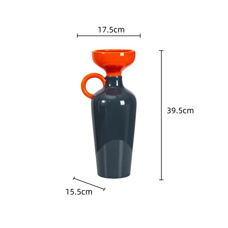 Ceramic Vase Colored Geometric Semicircle Handle Flower Vase Ceramic Handicraft Arrange Flowers Home Decoration Accessories
Ceramic Vase Colored Geometric Semicircle Handle Flower Vase Ceramic Handicraft Arrange Flowers Home Decoration Accessories