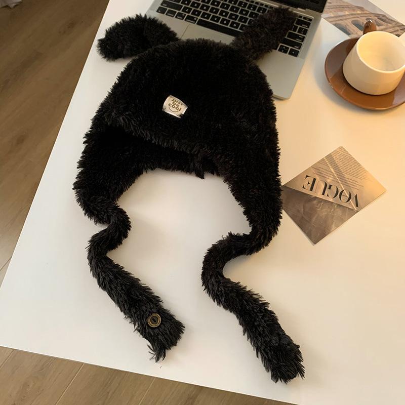 Rabbit ear knitted plush hat for women, autumn and winter warm and cold-proof head wrap hat, versatile ear protection Lei Feng hat, woolen hat M(56-58cm) чорний
Rabbit ear knitted plush hat for women, autumn and winter warm and cold-proof head wrap hat, versatile ear protection Lei Feng hat, woolen hat M(56-58cm) чорний