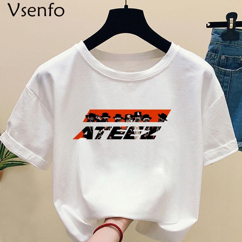 Kpop ATEEZ Принт Повседневные футболки Женская и мужская одежда Белые летние топы с коротким рукавом Kpops Футболки для поклонников
Kpop ATEEZ Принт Повседневные футболки Женская и мужская одежда Белые летние топы с коротким рукавом Kpops Футболки для поклонников