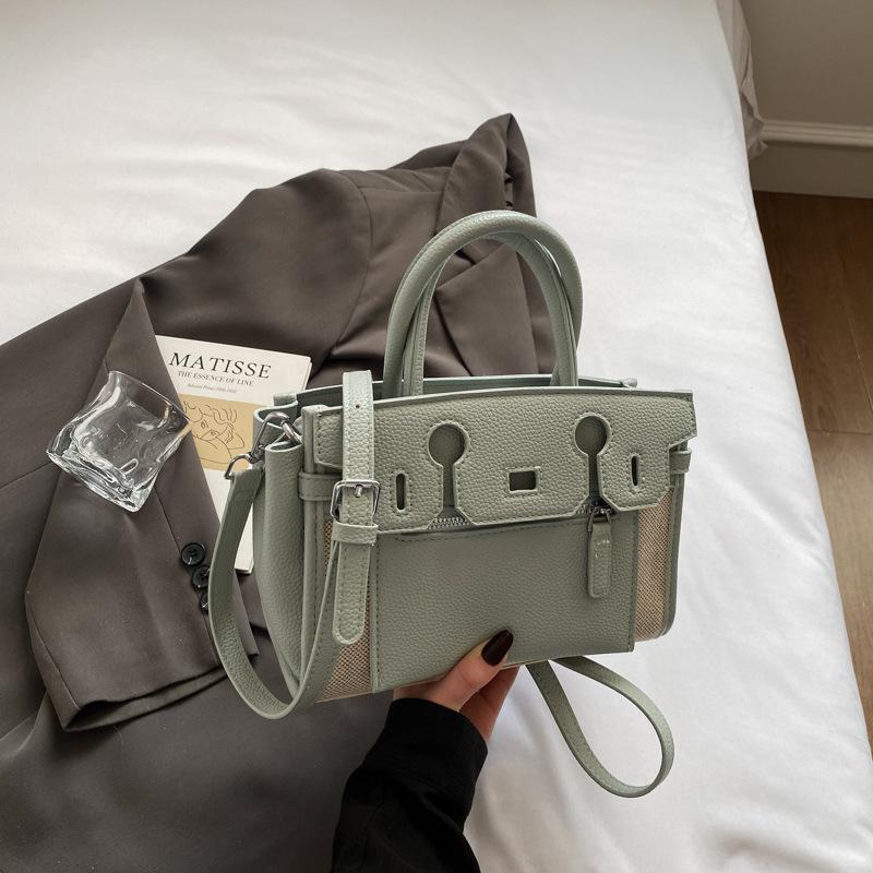 Винтажная лоскутная сумка большой вместимости Модная и стильная сумка для通勤 через плечо для женщин