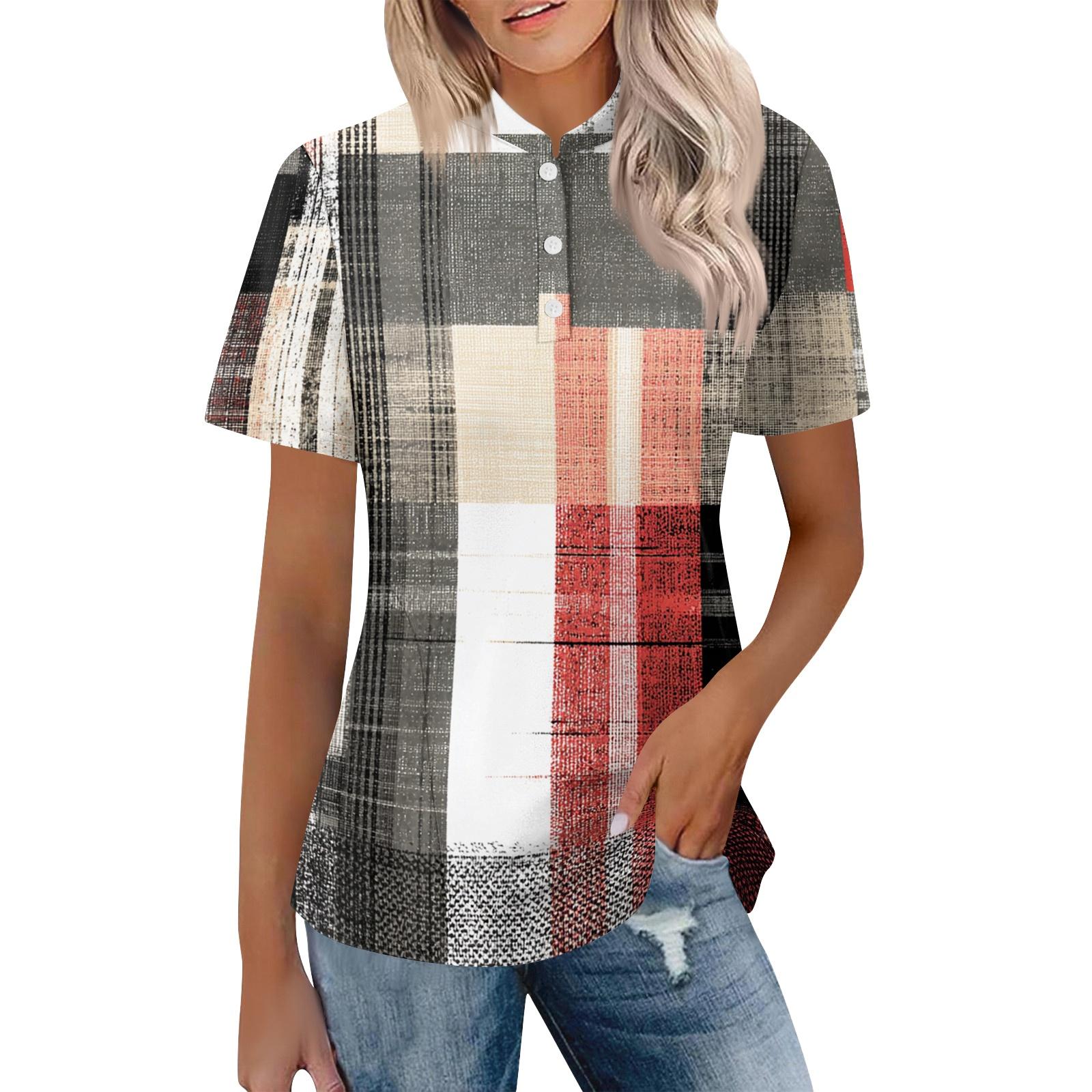 Women Casual Polo Shirt Short Sleeve Loose Fit Button Down Plaid Pattern Lightweight Top for Everyday Wear XL белый
Women Casual Polo Shirt Short Sleeve Loose Fit Button Down Plaid Pattern Lightweight Top for Everyday Wear XL белый